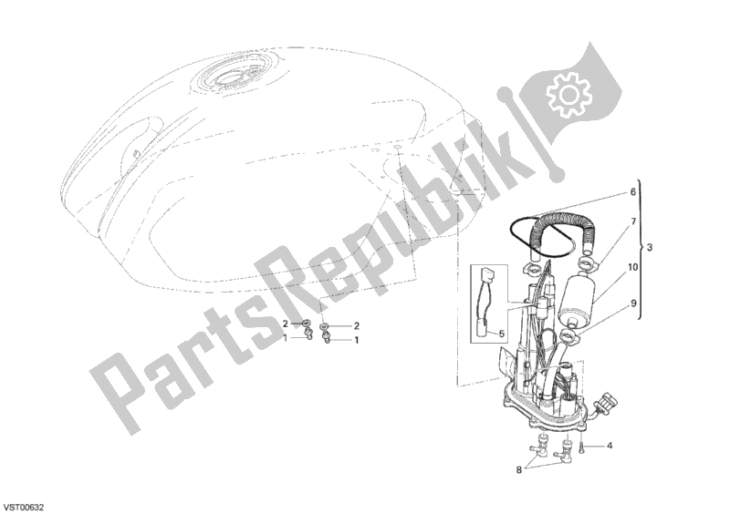 Toutes les pièces pour le Pompe à Essence du Ducati Monster S4R USA 1000 2007